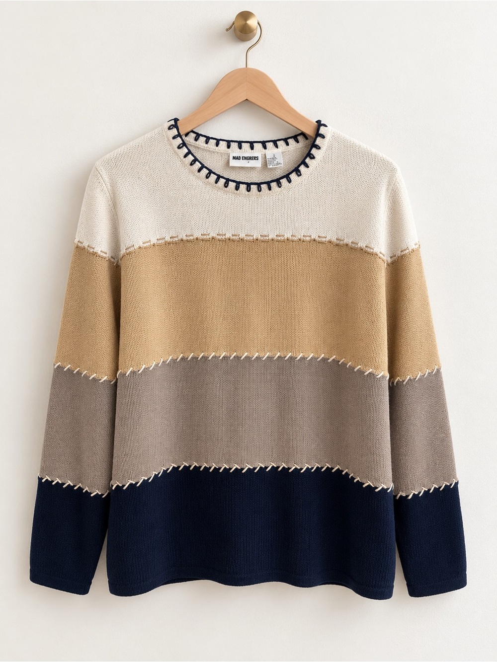 C.J. Banks Christopher & Banks Hand Embroidered Colorblock Sweater Size X (14W)